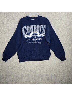 Dallas Cowboys Mens Chalk Line Sweatshirt Navy Blue Size M Cotton Blend Pullover